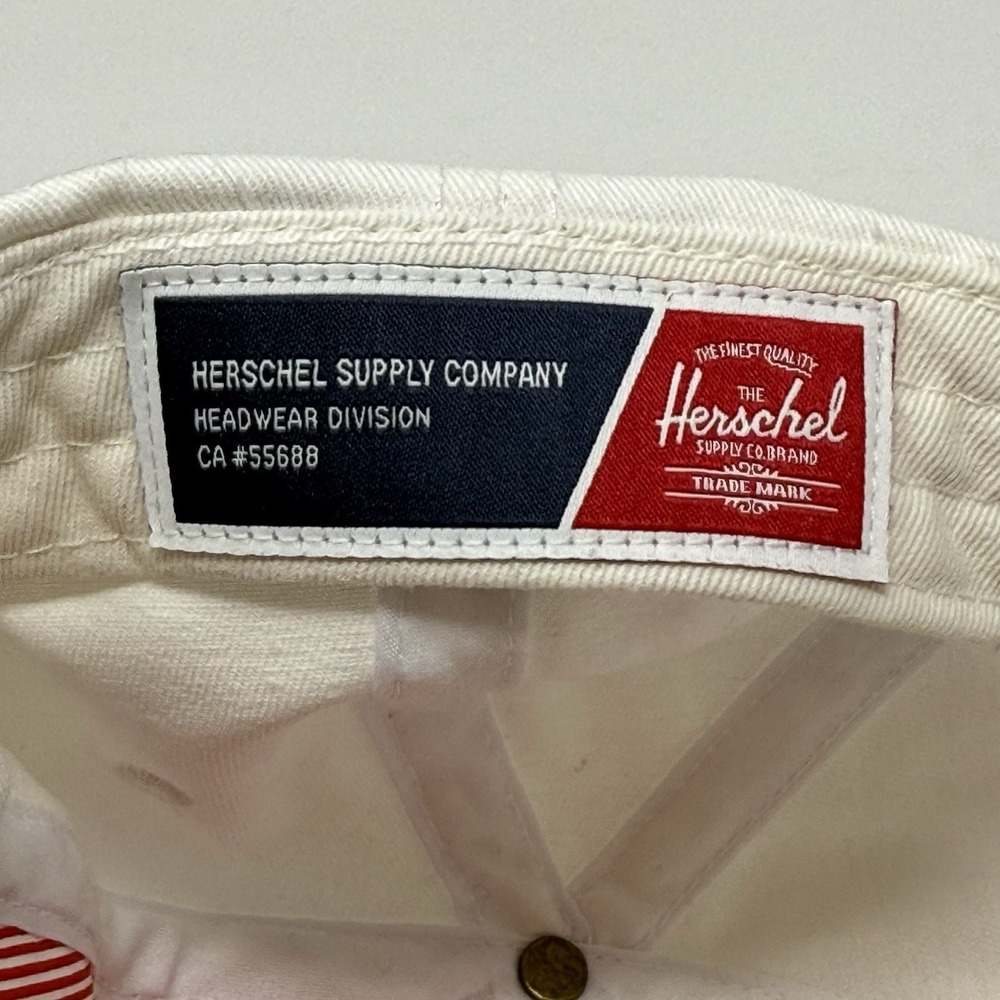 Herschel Supply Co. White Box Logo Hat Cap Adjustable Strap Back OSFM - Picture 10 of 13